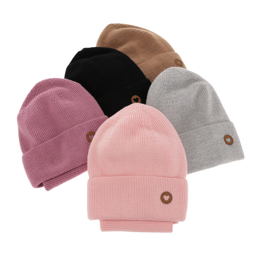 Flicka höst/vår set: mössa och tubhalsduk, grå, 100% Merino Ull, Brook