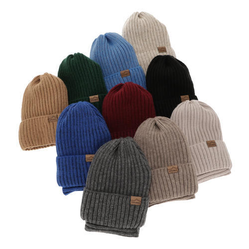 Pojke vinter set: mössa och halsduk, ljusbeige, med merinull, Karmin