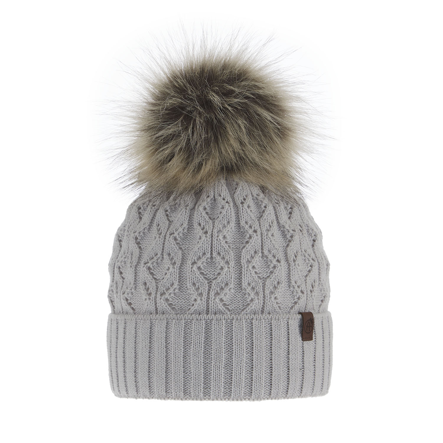 Dam vintermössa, grå, med pompom, Katty