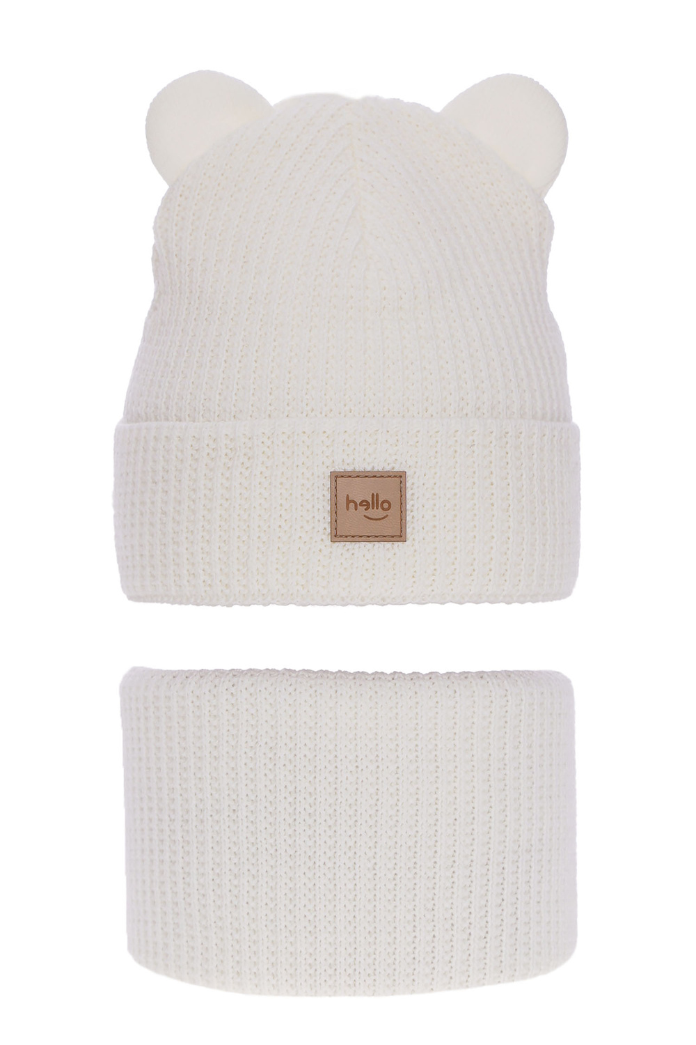 Pojke vinter set: mössa och halsduk, creme, Michael