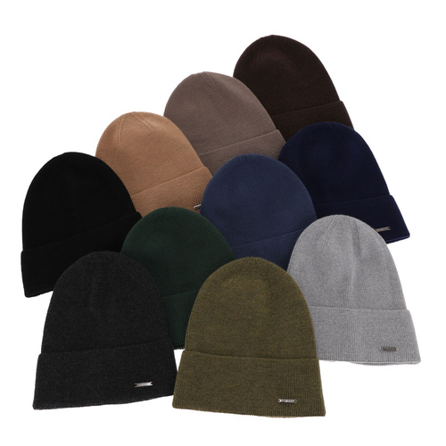 Herr vinter/höst mössa, svart, 100% Merino Ull, Memfis