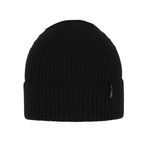 Dam vintermössa, svart, 100% Merino Ull, Megan