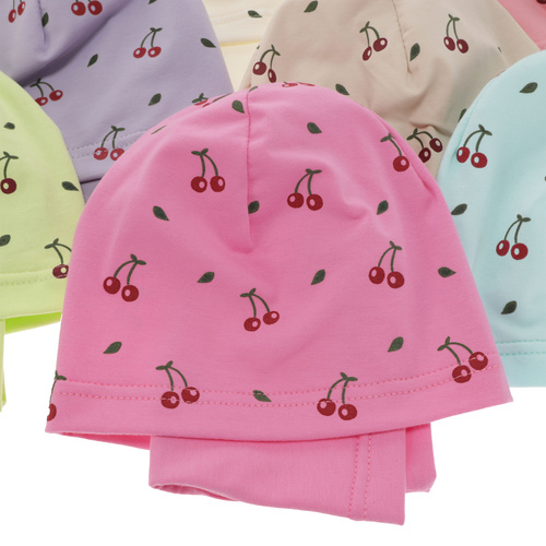 Flicka höst/vår set: mössa och tubhalsduk, rosa, fodrad med bomull, Cerise