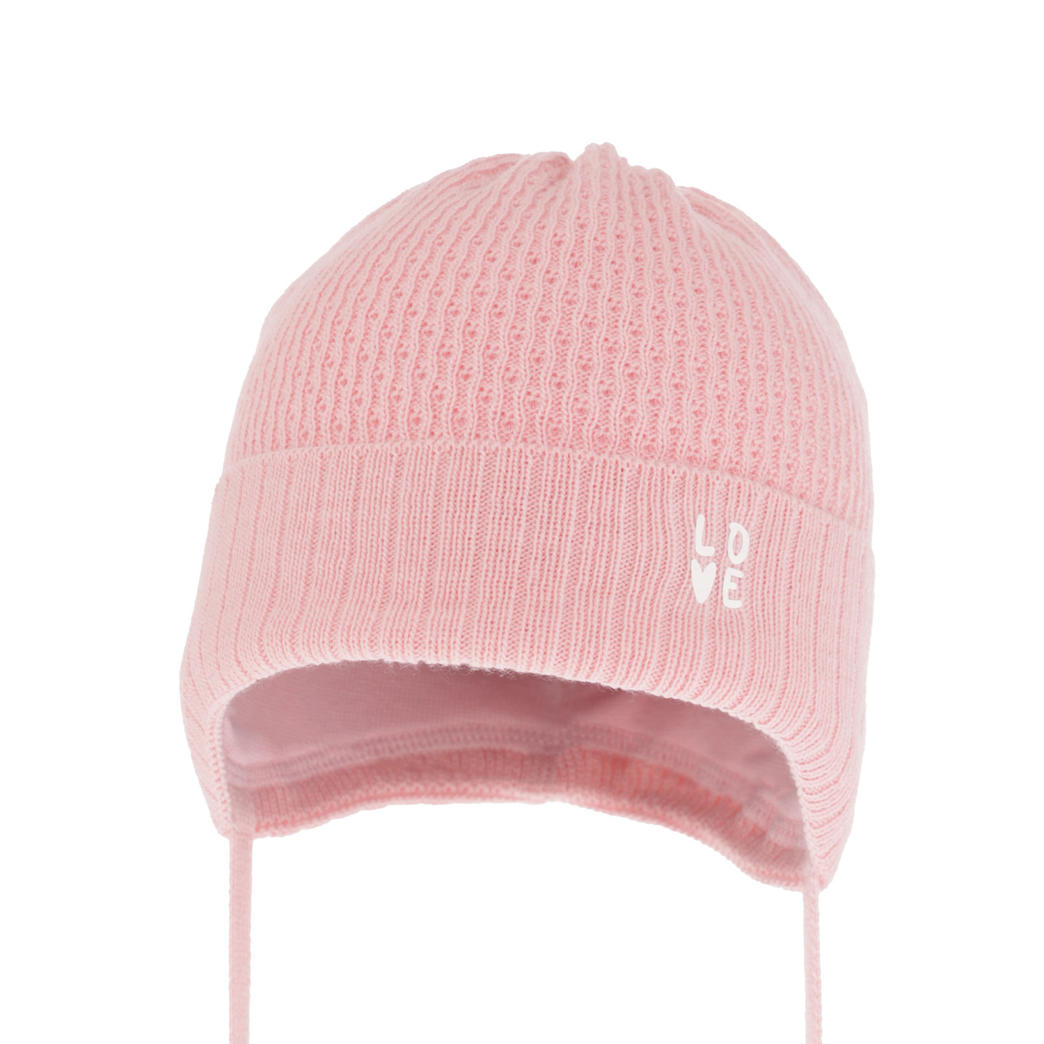 Flicka höst/vår mössa, rosa, med knytband, Camilla