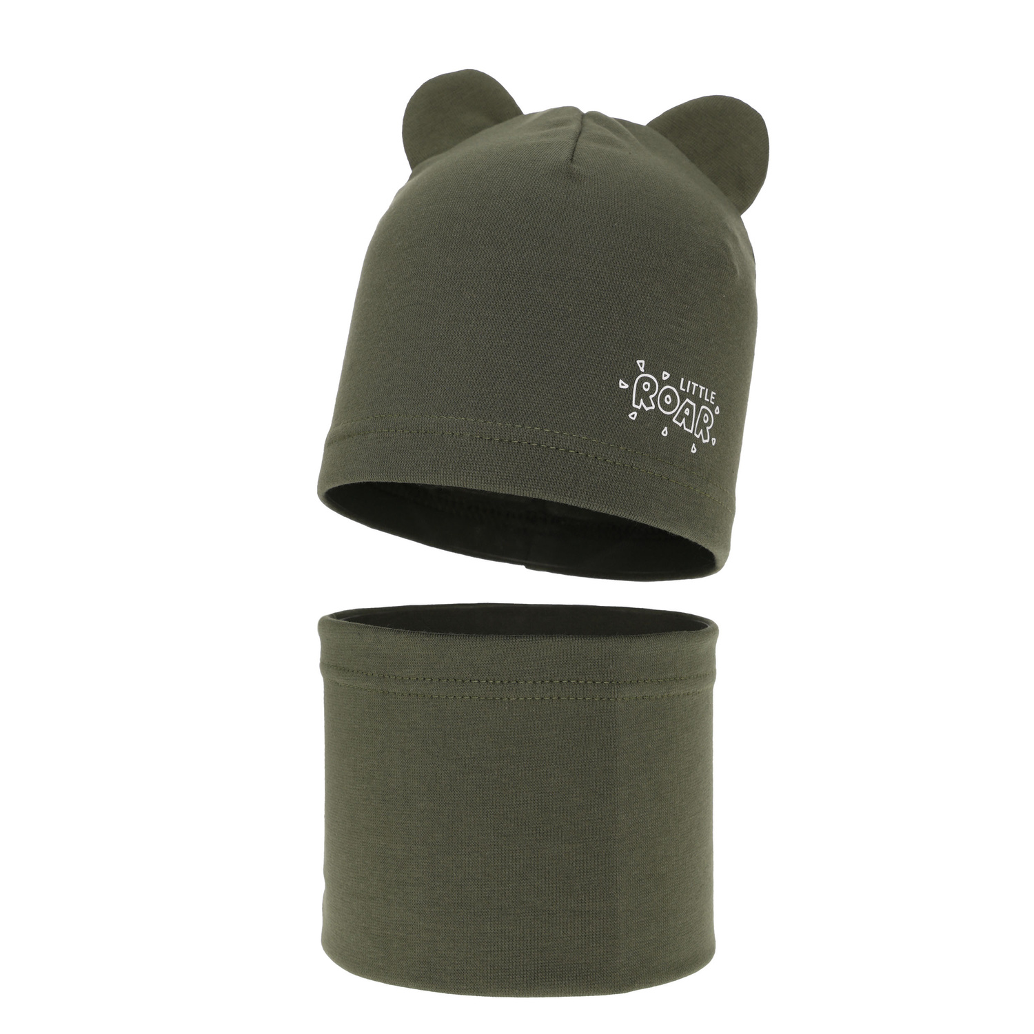 Pojke höst/vår set: mössa och halsduk, khaki, Cymes