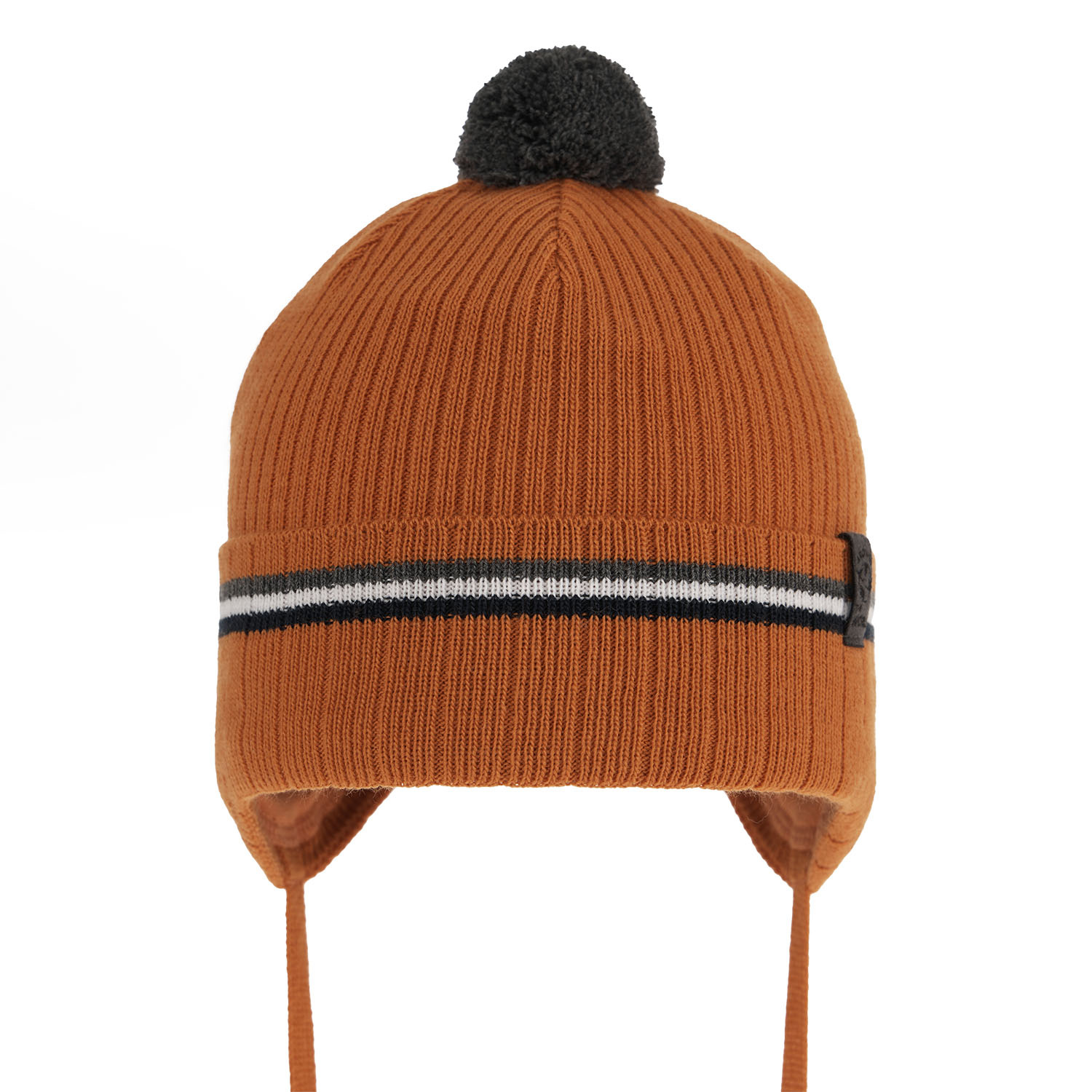 Pojke höst/vår mössa, orange, med knytband, Vesper