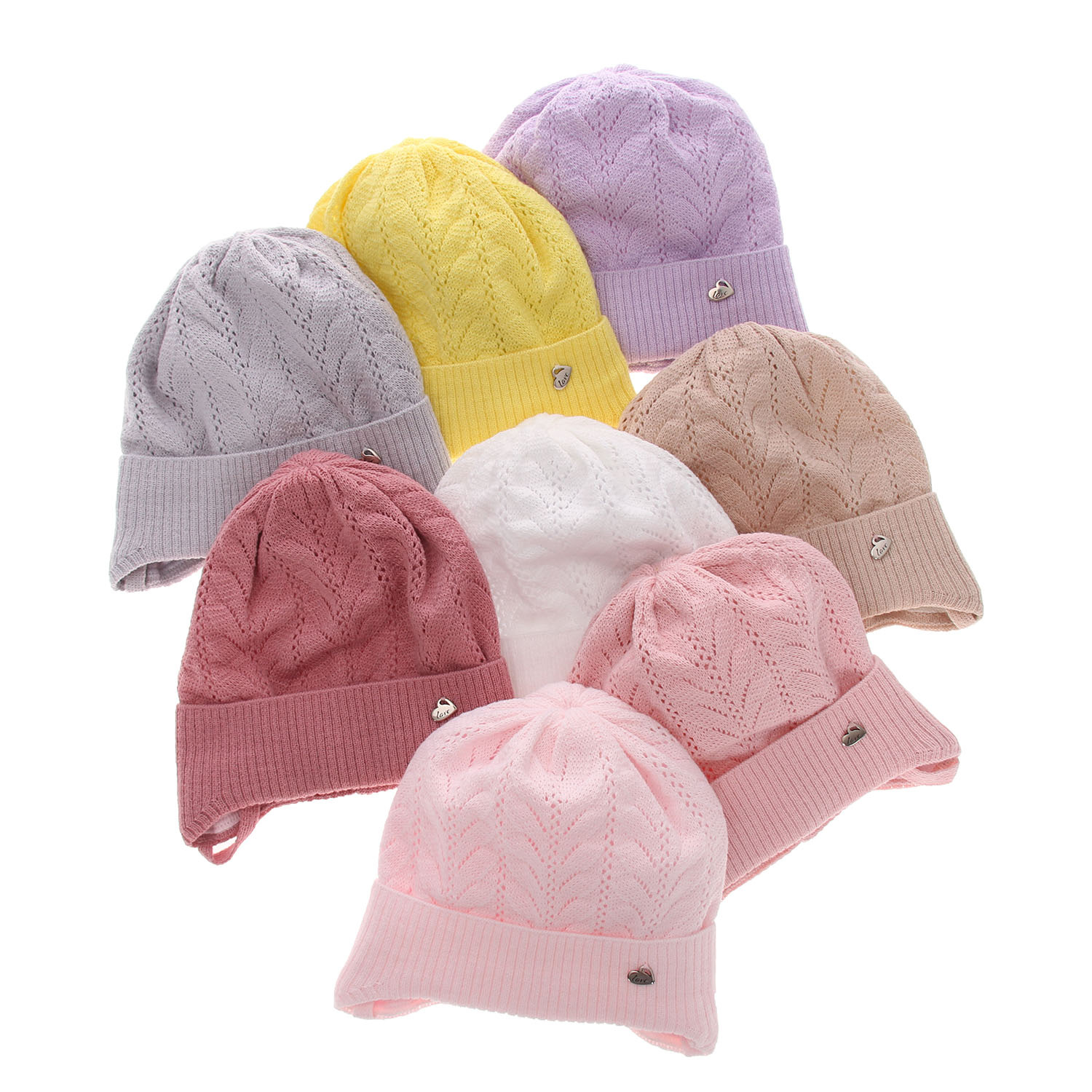 Flicka höst/vår mössa, beige, med knytband, Eliana