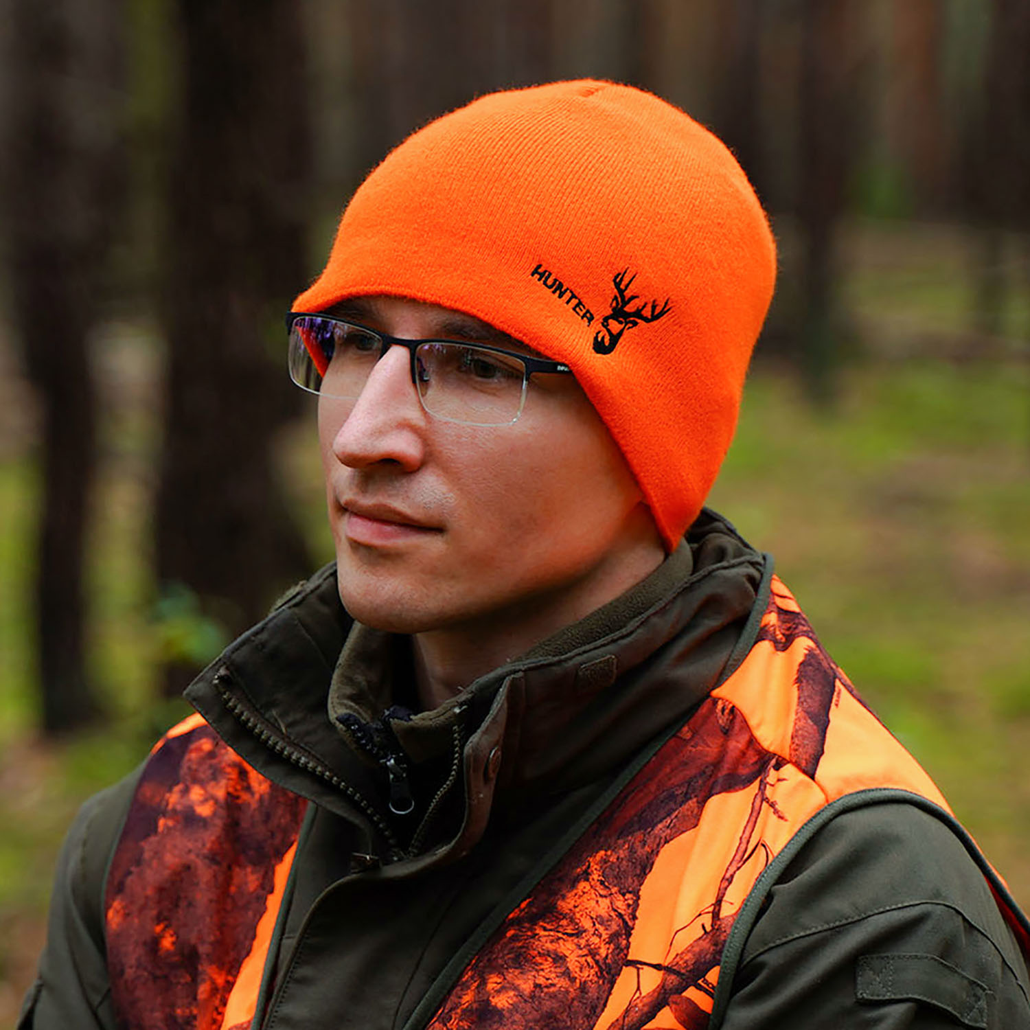 Herr vintermössa, orange, Herr jaktmössa, Hunter