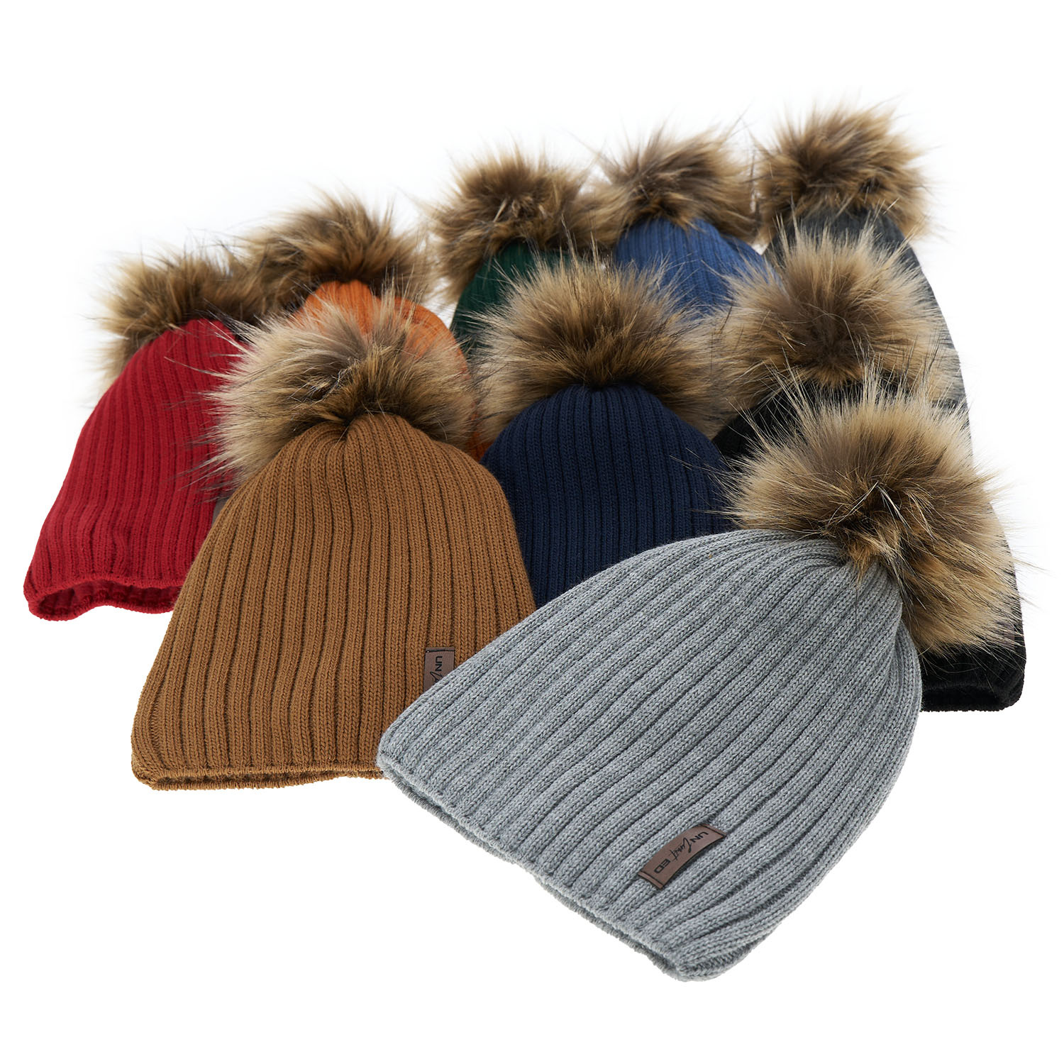 Pojke vintermössa, blå, med pompom, Amur