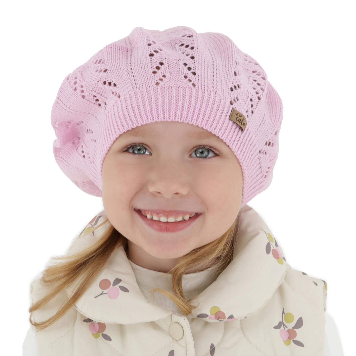 Flicka höst/vår beret, rosa, Kevira