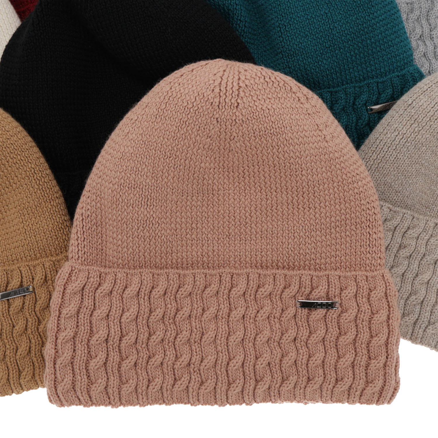 Dam vintermössa, beige, med merinull, Febe