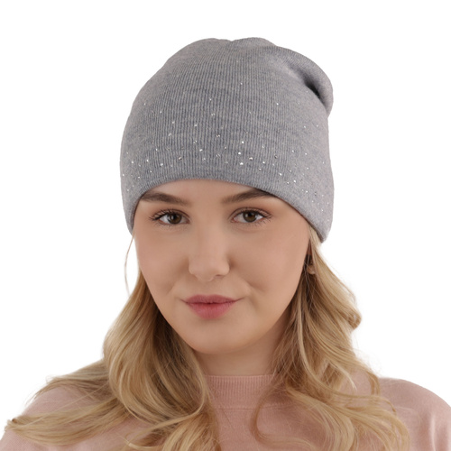 Dam vintermössa, beige, med merinull, Minerwa