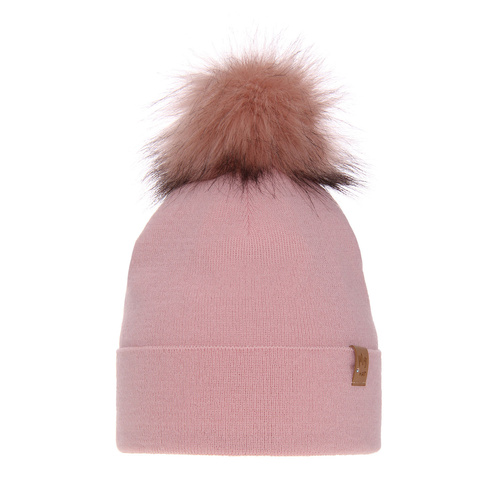 Dam vintermössa, rosa, med pompom, Kalia