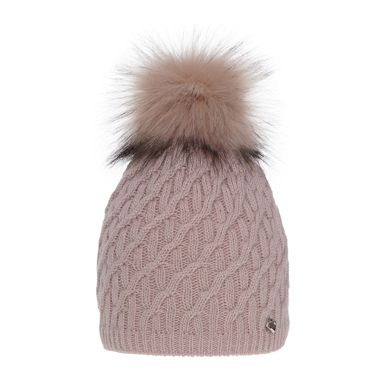 Dam vintermössa, rosa, med pompom, Kaskada