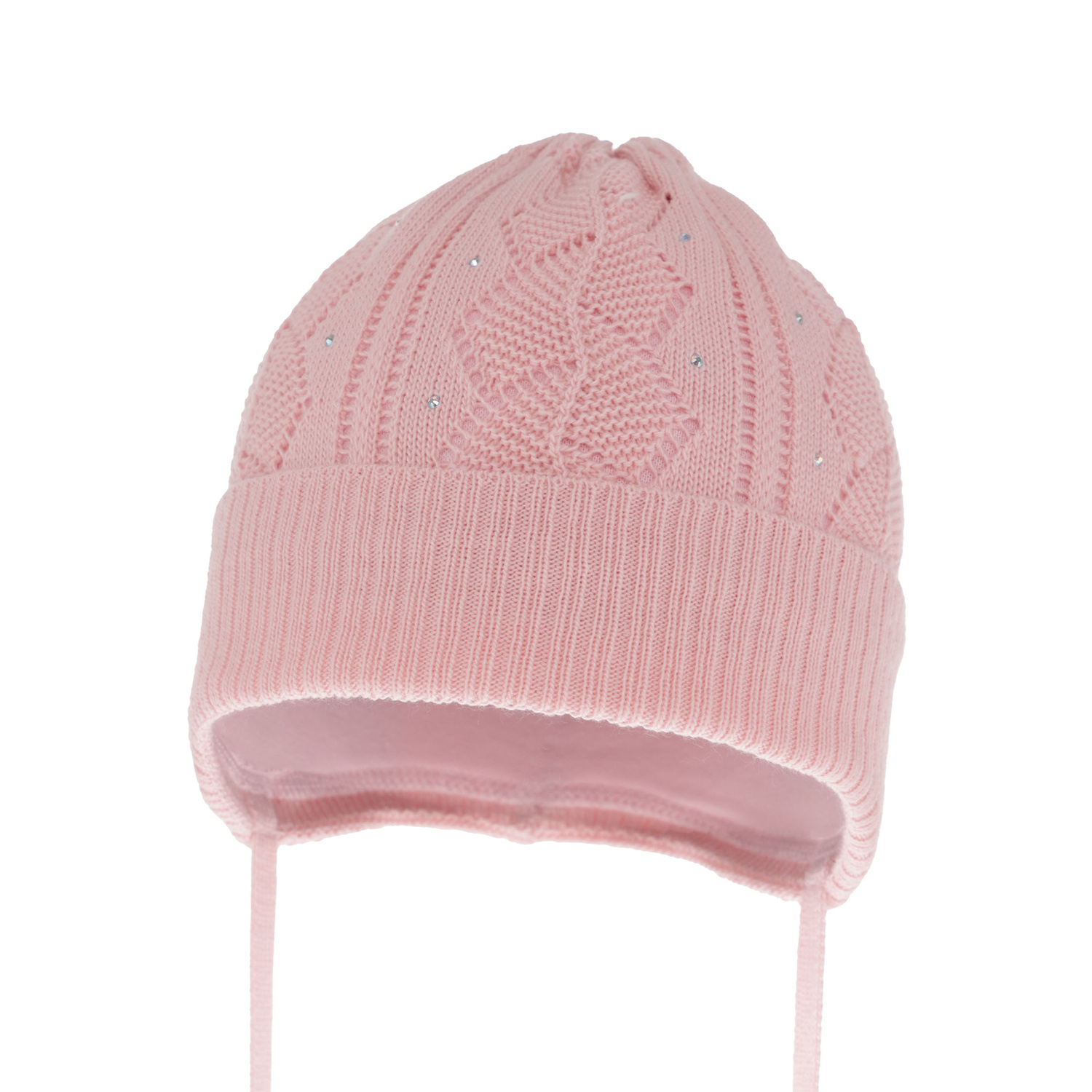 Flicka höst/vår mössa, rosa, med knytband, Marinetta