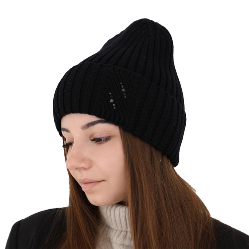 Dam vintermössa, lila, 100% Merino Ull, Ariga