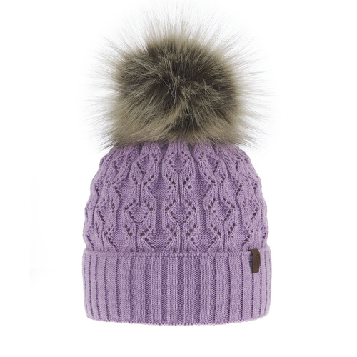 Dam vintermössa, lila, med pompom, Katty