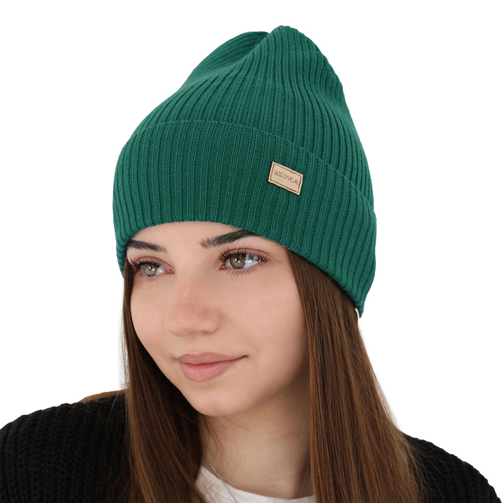 Dam vinter, vår mössa, grön, 100% Merino Ull, Sophie