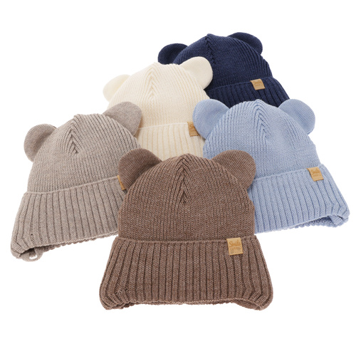 Pojke vintermössa, grå, med knytband, med merinull, Shedon