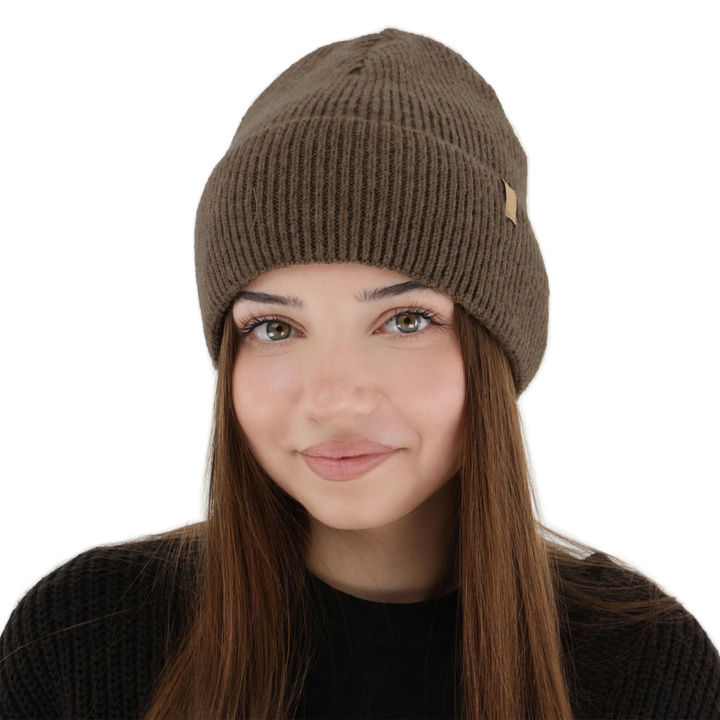 Dam vintermössa, brun, med merinull, Tahoe