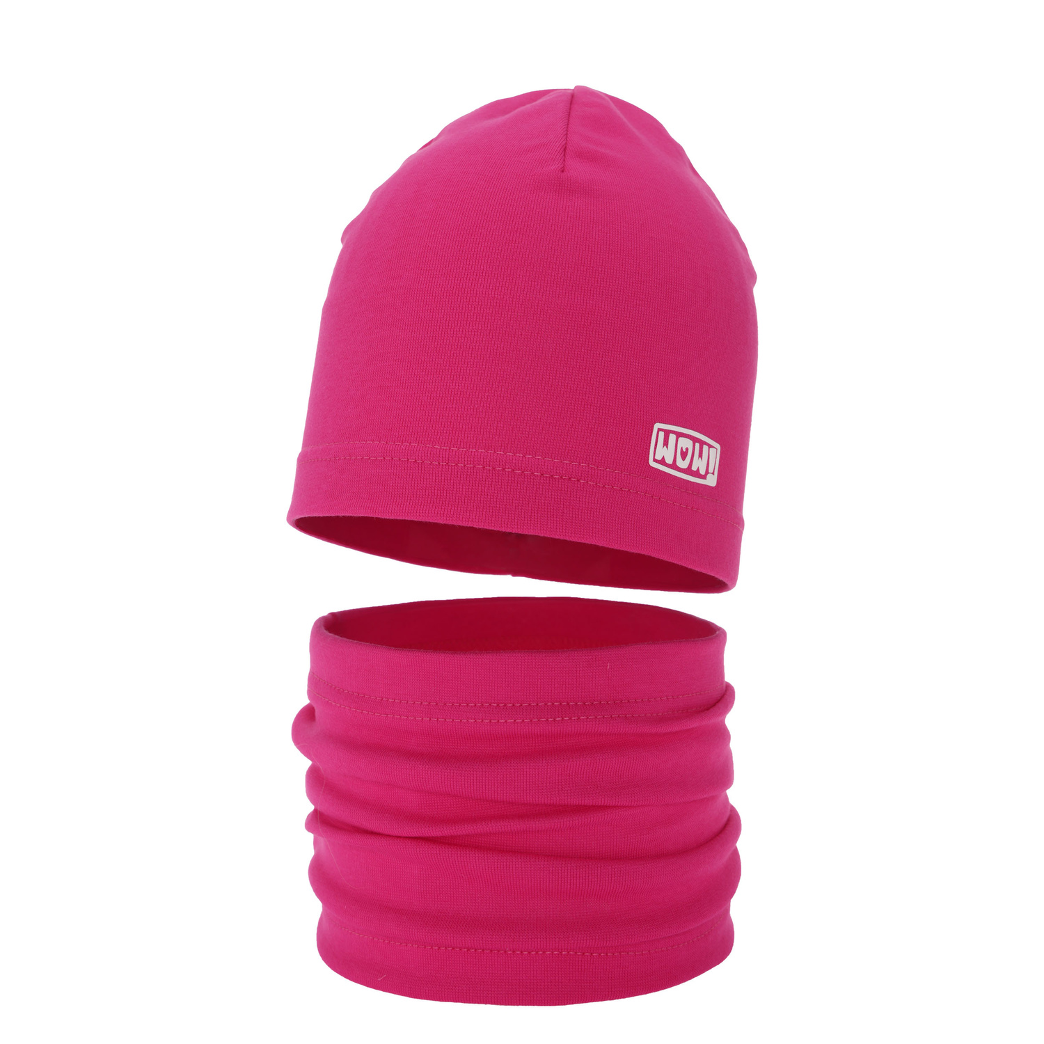 Flicka höst/vår set: mössa och tubhalsduk, rosa, i bomull, Friza