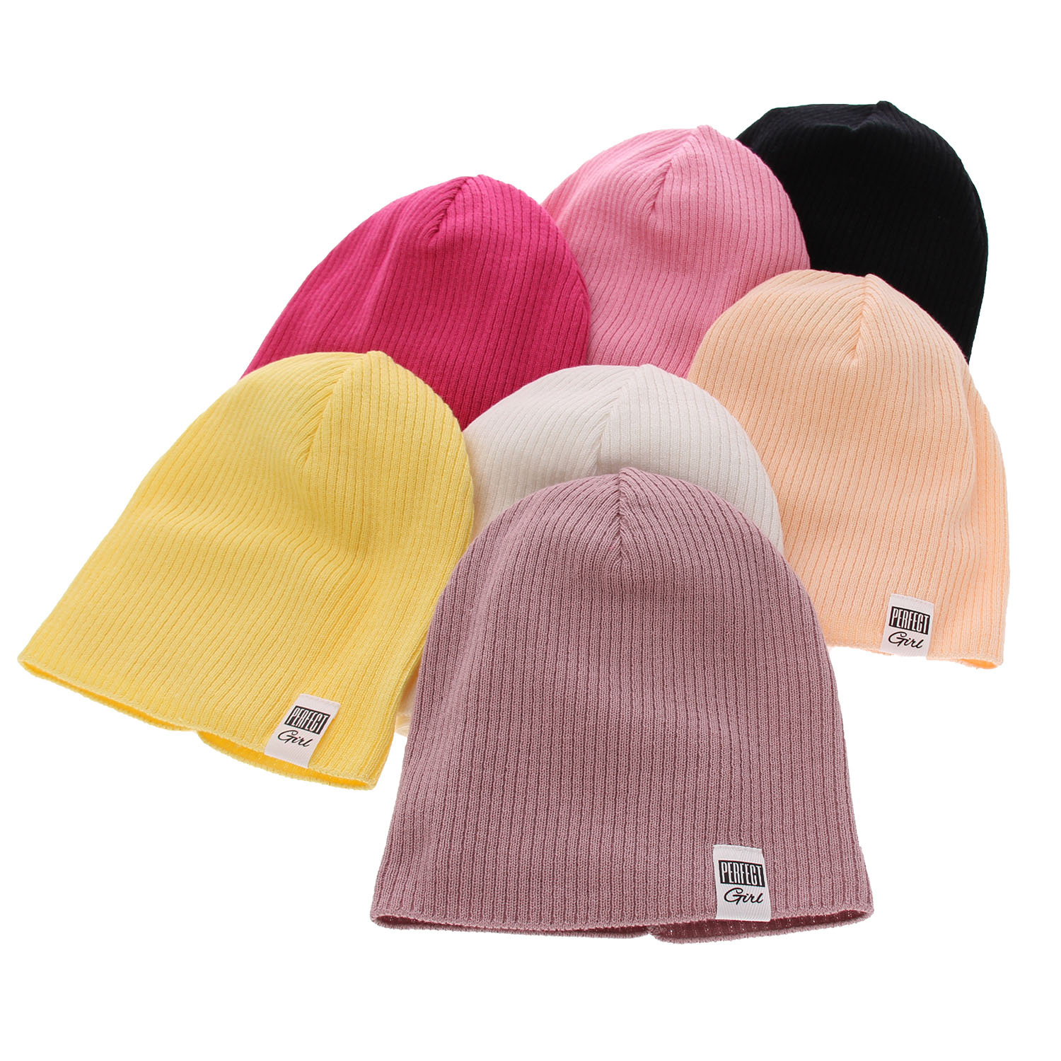 Flicka höst/vår set: mössa och halsduk, rosa, med bomull, Farinka