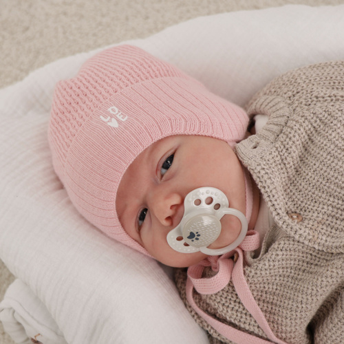 Flicka höst/vår mössa, lila, med knytband, Camilla