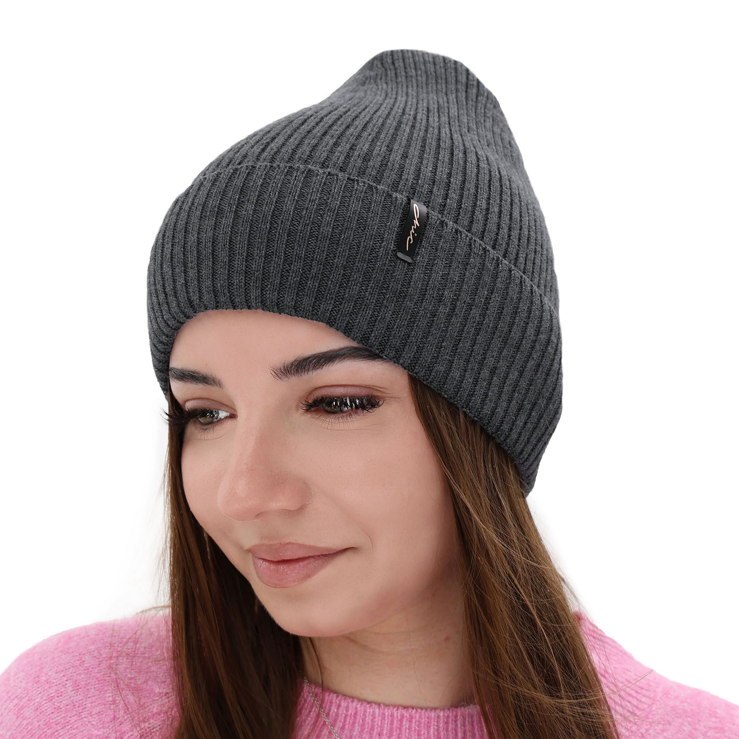 Dam vintermössa, svart, 100% Merino Ull, Megan