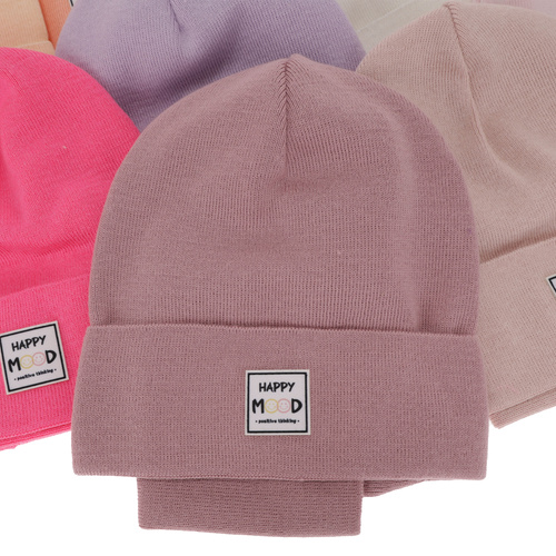 Flicka höst/vår set: mössa och tubhalsduk, vit, med bomull, Mersila