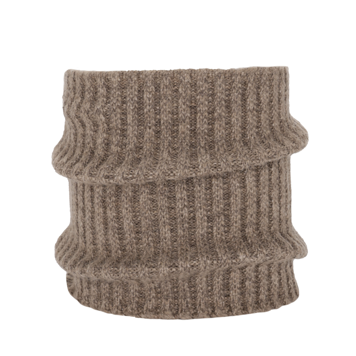 Herr vinter tubhalsduk, ciemnobeżowy, med merinull, Best