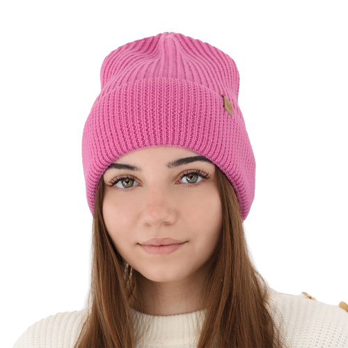 Dam vintermössa, rosa, 100% Merino Ull, Isla