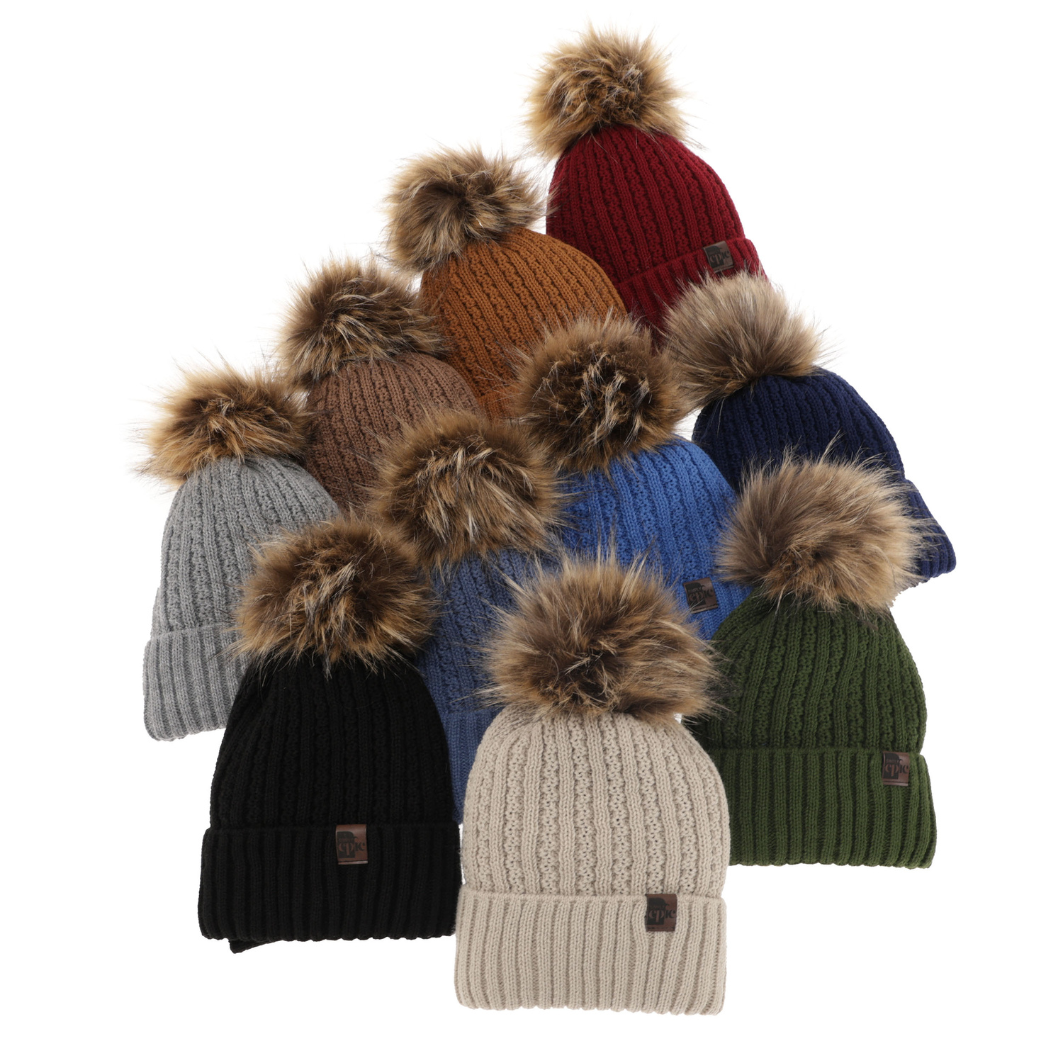 Pojke vinter set: mössa och tubhalsduk, grå, med pompom, Lars