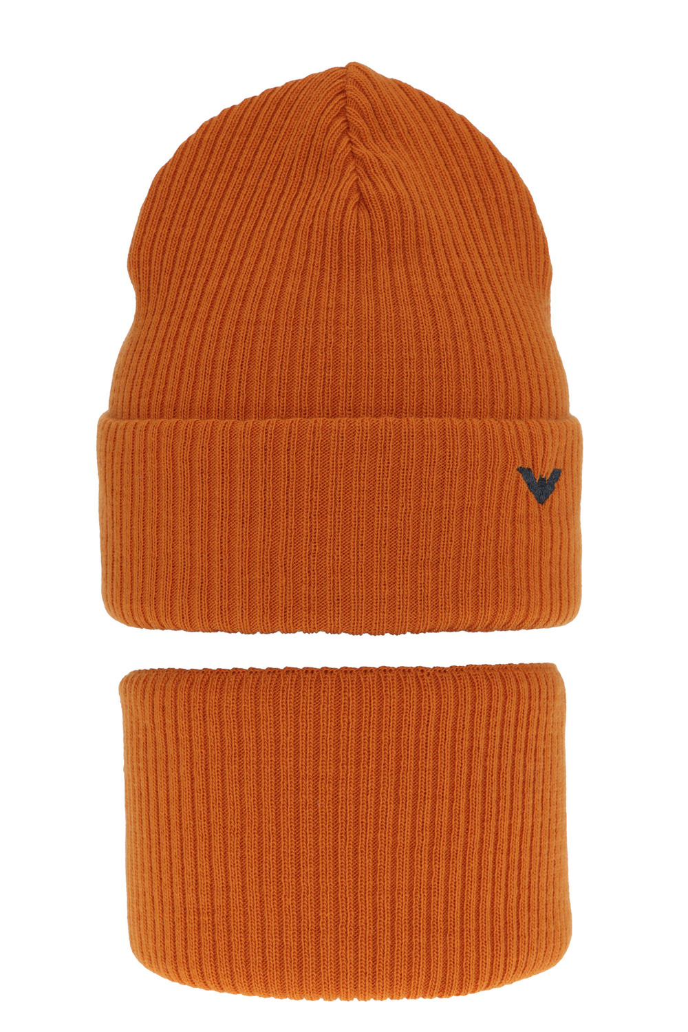 Pojke vinter set: mössa och tubhalsduk, orange, med pompom, Romeo