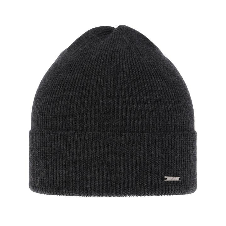 Herr vinter/höst mössa, mörkgrå, 100% Merino Ull, Memfis