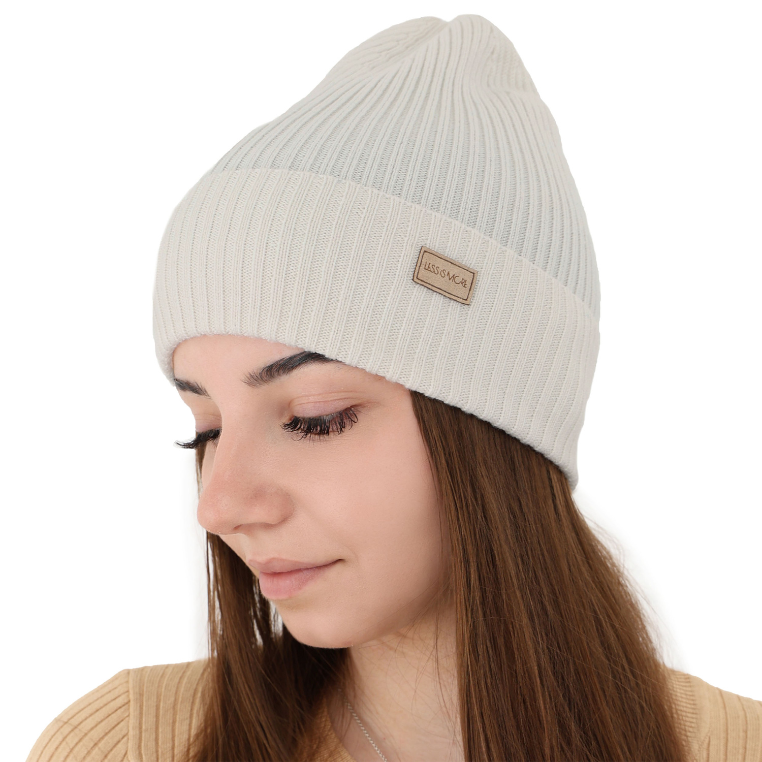 Dam vintermössa, vår, ljusrosa, 100% Merino Ull, Sophie