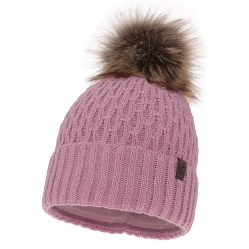 Dam vintermössa, lila, med pompom, Gaba
