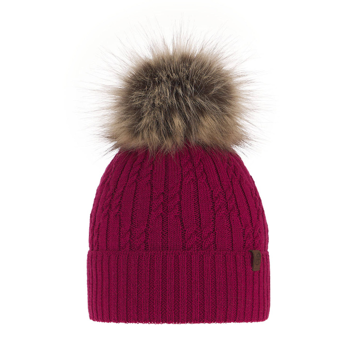 Dam vintermössa, rosa, med merinull, Larida