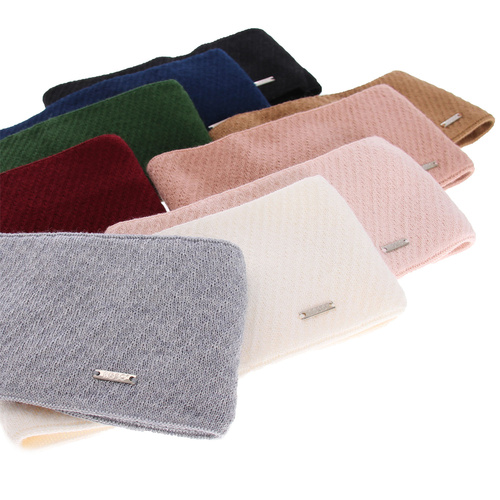 Dam vinter pannband, svart, med merinull, Katrina