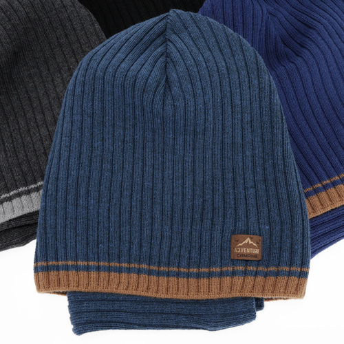 Pojke höst/vår set: mössa och tubhalsduk, med bomull, svart, Eirik