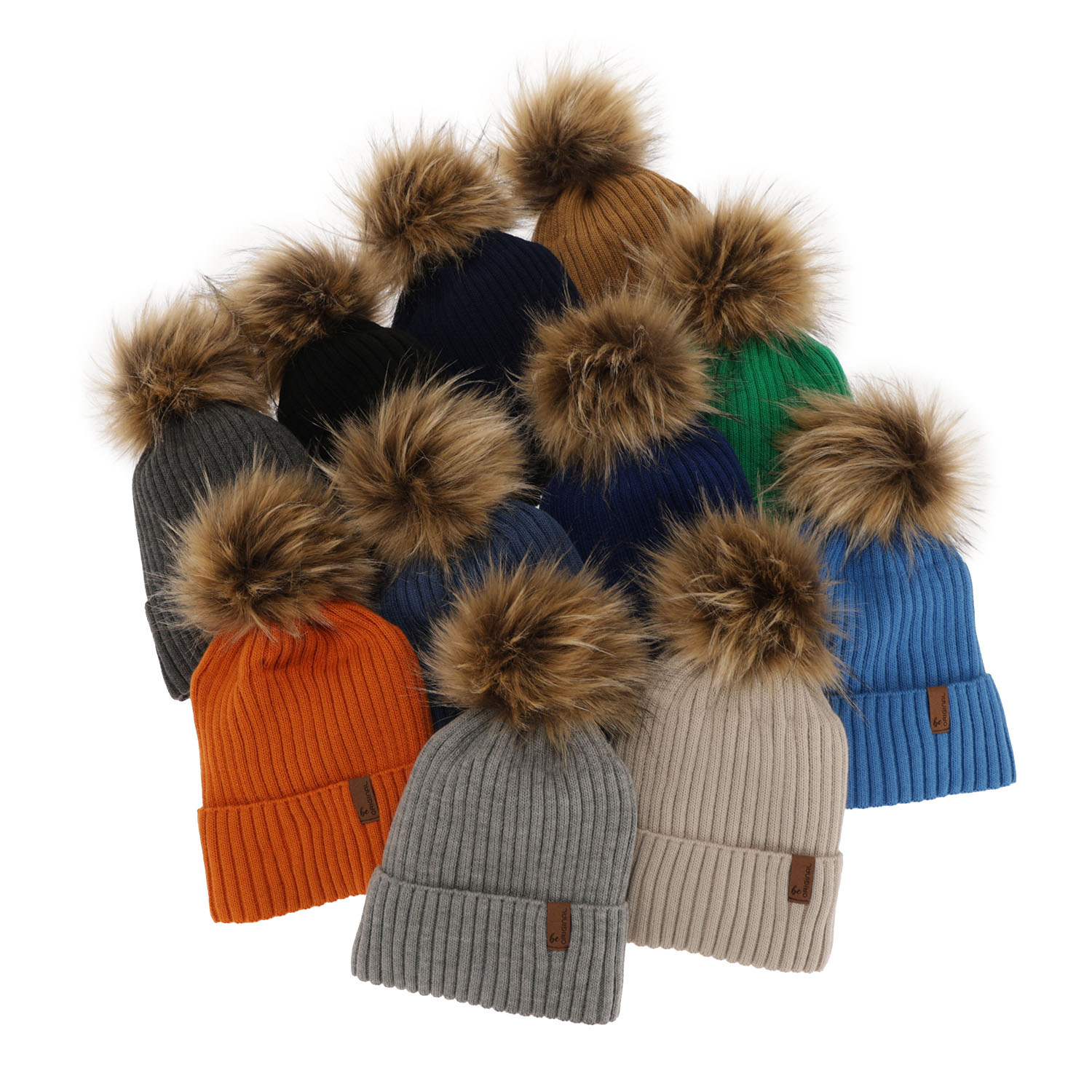 Pojke vinter set: mössa och halsduk, svart, med pompom, Onyks
