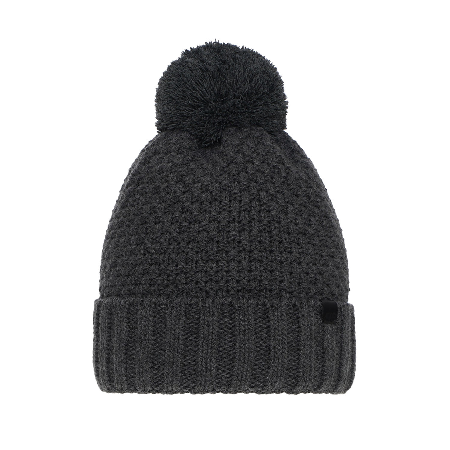 Pojke vintermössa, grå, med pompom, Polins