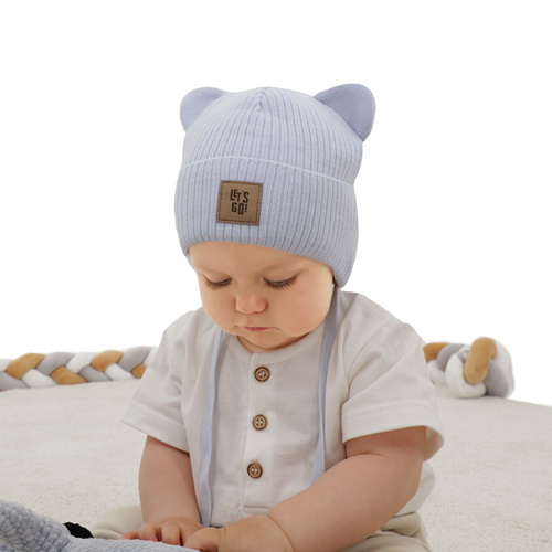 Höst- och vårmössa med öronlappar för pojke, brun, Dewin