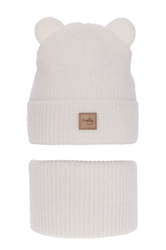 Pojke vinter set: mössa och halsduk, creme, Michael