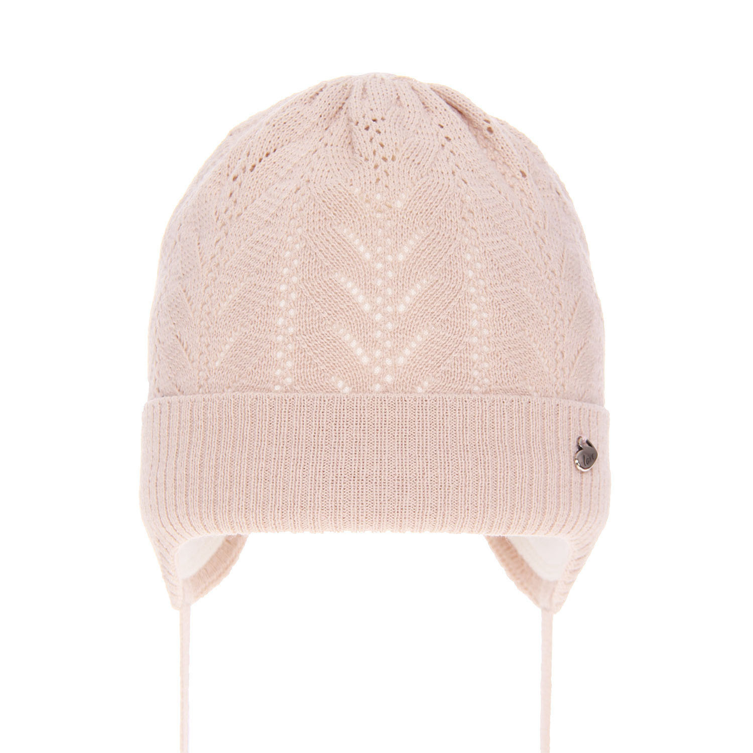 Flicka höst/vår mössa, beige, med knytband, Eliana