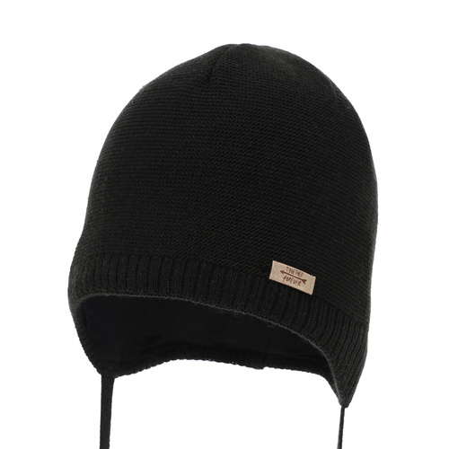 Flicka höst/vår mössa, svart, med knytband, Svenja