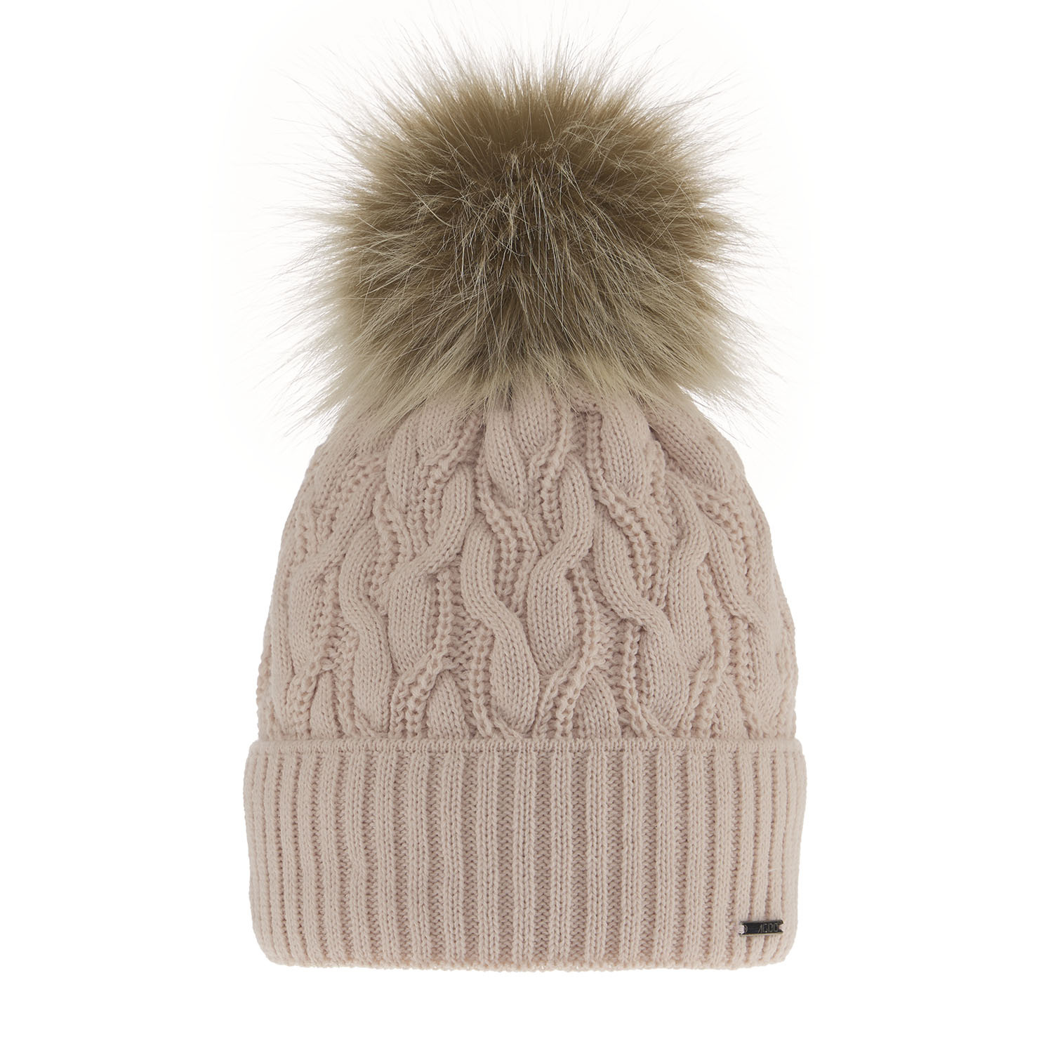 Dam vintermössa, beige, med pompom, Deva