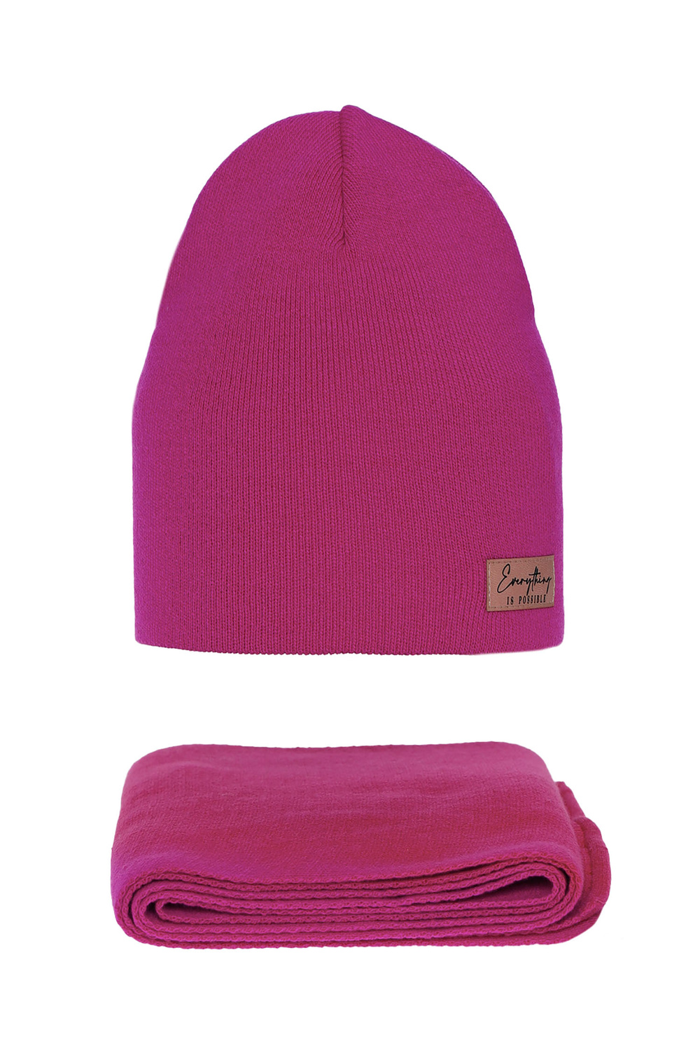 Dam höst/vår set: mössa och halsduk, rosa, Zula