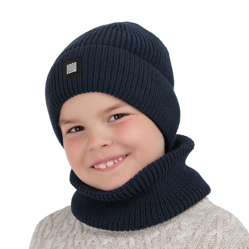 Pojke vinter set: mössa och tubhalsduk, khaki, Amadeo