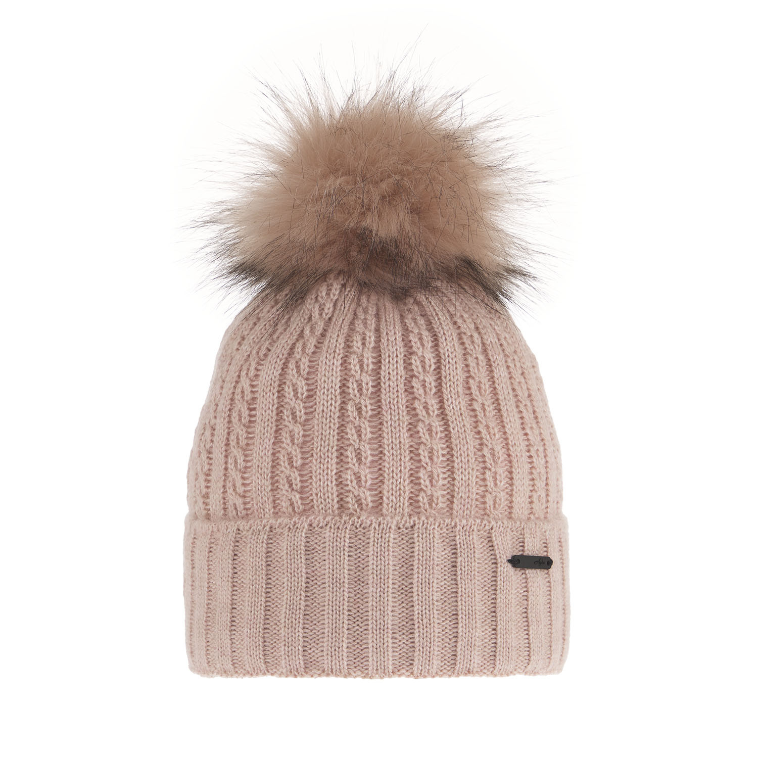 Dam vintermössa, rosa, med pompom, Karizma