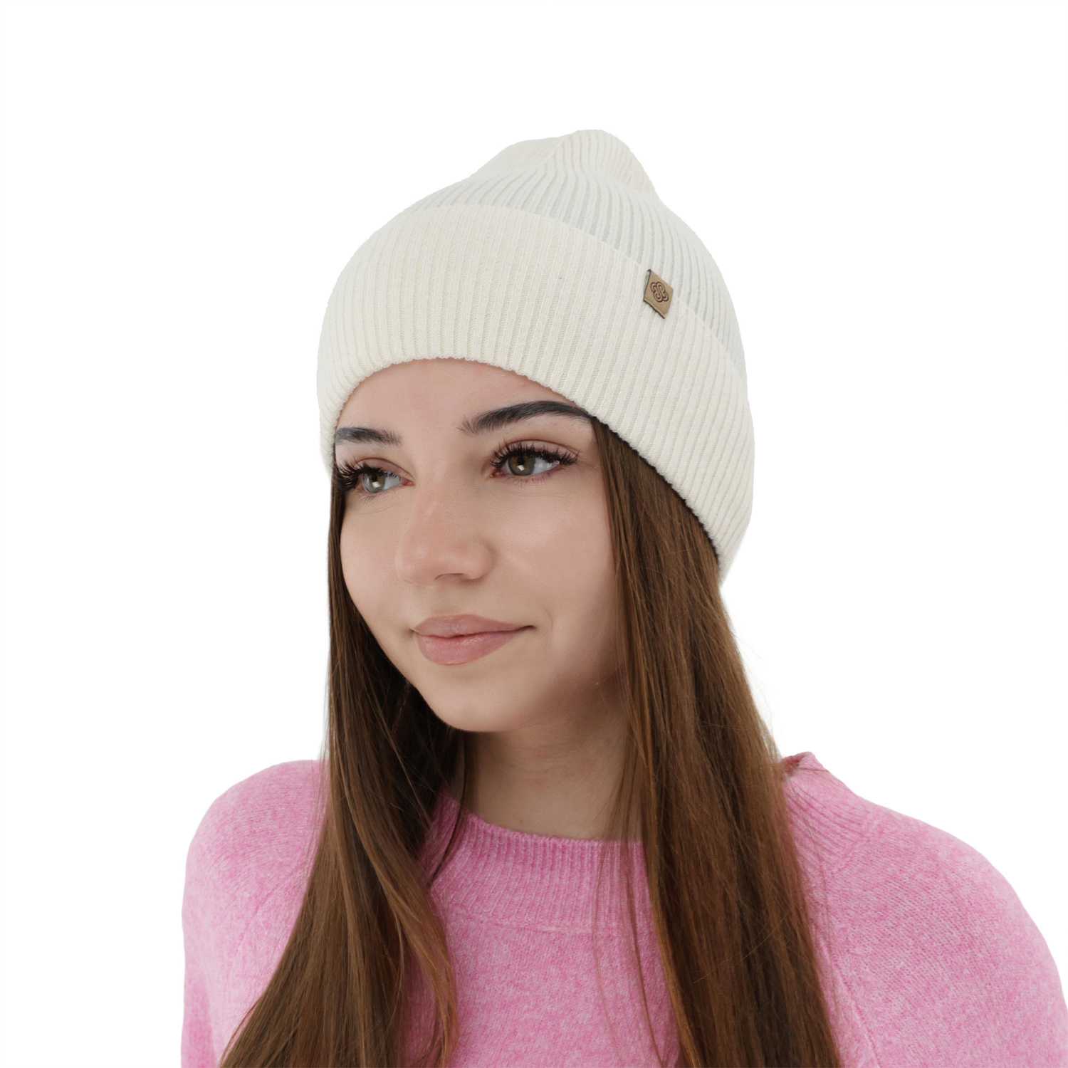 Dam höst/vintermössa, beige, med merinull och kaschmir, Alineta